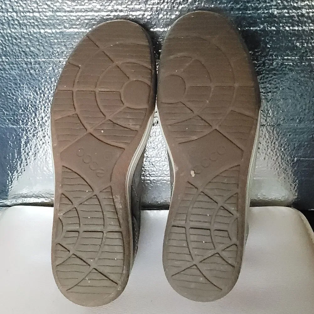 Ecco Chase II Gray Leather Sneaker Shoes Womens Size EU 41 US 10-10.5